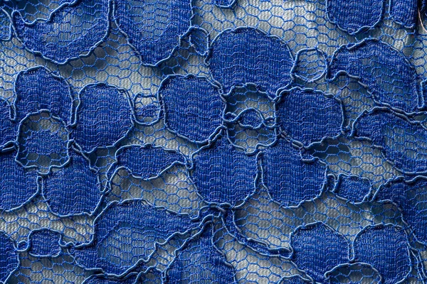Dettaglio Una Camicetta Donna Blu Tessuto Guipure Primo Piano — Foto Stock