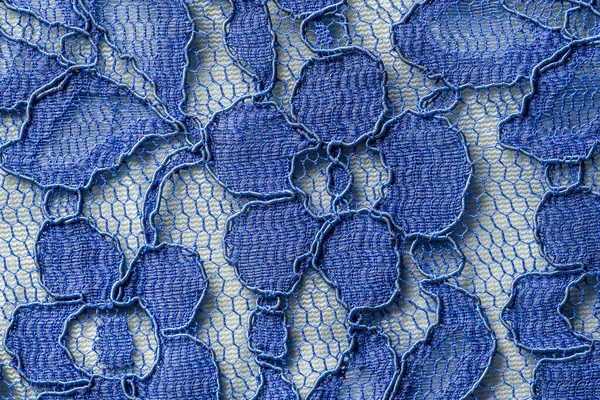 Деталь Синей Женской Блузки Ткани Гипур Крупным Планом — стоковое фото