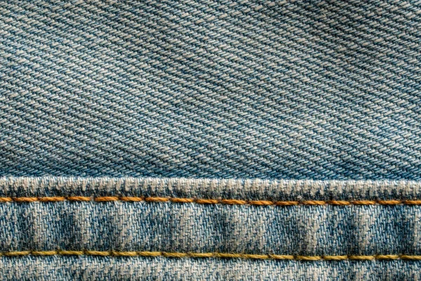 Blue Jeans Stoff Hintergrund Oder Denim Textur Mit Naht Nahsicht — Stockfoto