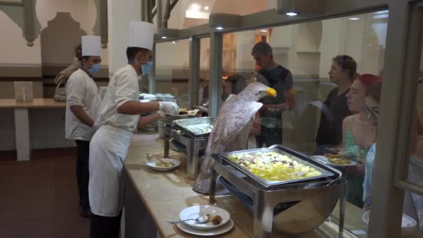 Sharm Sheikh Ägypten Mai 2021 All Inclusive Food Bar Befindet — Stockvideo