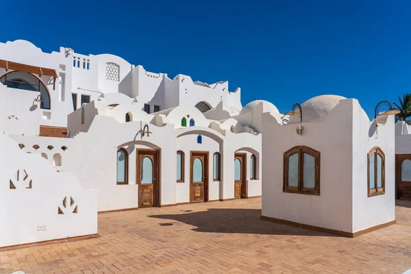 White Wall Buildings Street Sunny Day Resort Town Sharm Sheikh — Stock Fotó