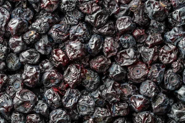 Trockene Wilde Blaubeeren Hintergrund Nahaufnahme Draufsicht Makro Eine Möglichkeit Vitamine — Stockfoto