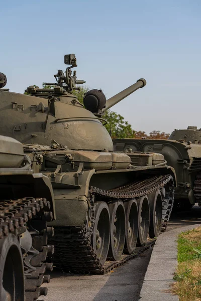 Sowjetischer Alter Panzer Auf Der Straße Kiew Ukraine Nahaufnahme — Stockfoto