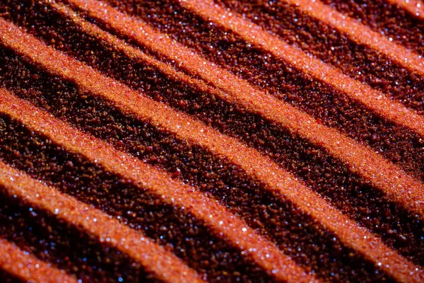 Kleine Leuchtend Orangefarbene Kristalle Aus Kaliumdichromat Nahaufnahme Abstrakter Farbenfroher Hintergrund Stockbild