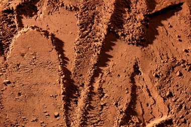 Doğal koyu kahverengi kakao tozu desenli arka plan, yakın plan, üst görünüm