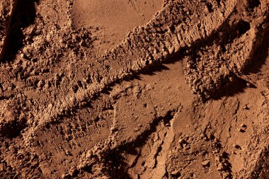 Doğal koyu kahverengi kakao tozu desenli arka plan, kapat.