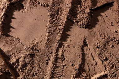 Doğal koyu kahverengi kakao tozu desenli arka plan, yakın plan, üst görünüm