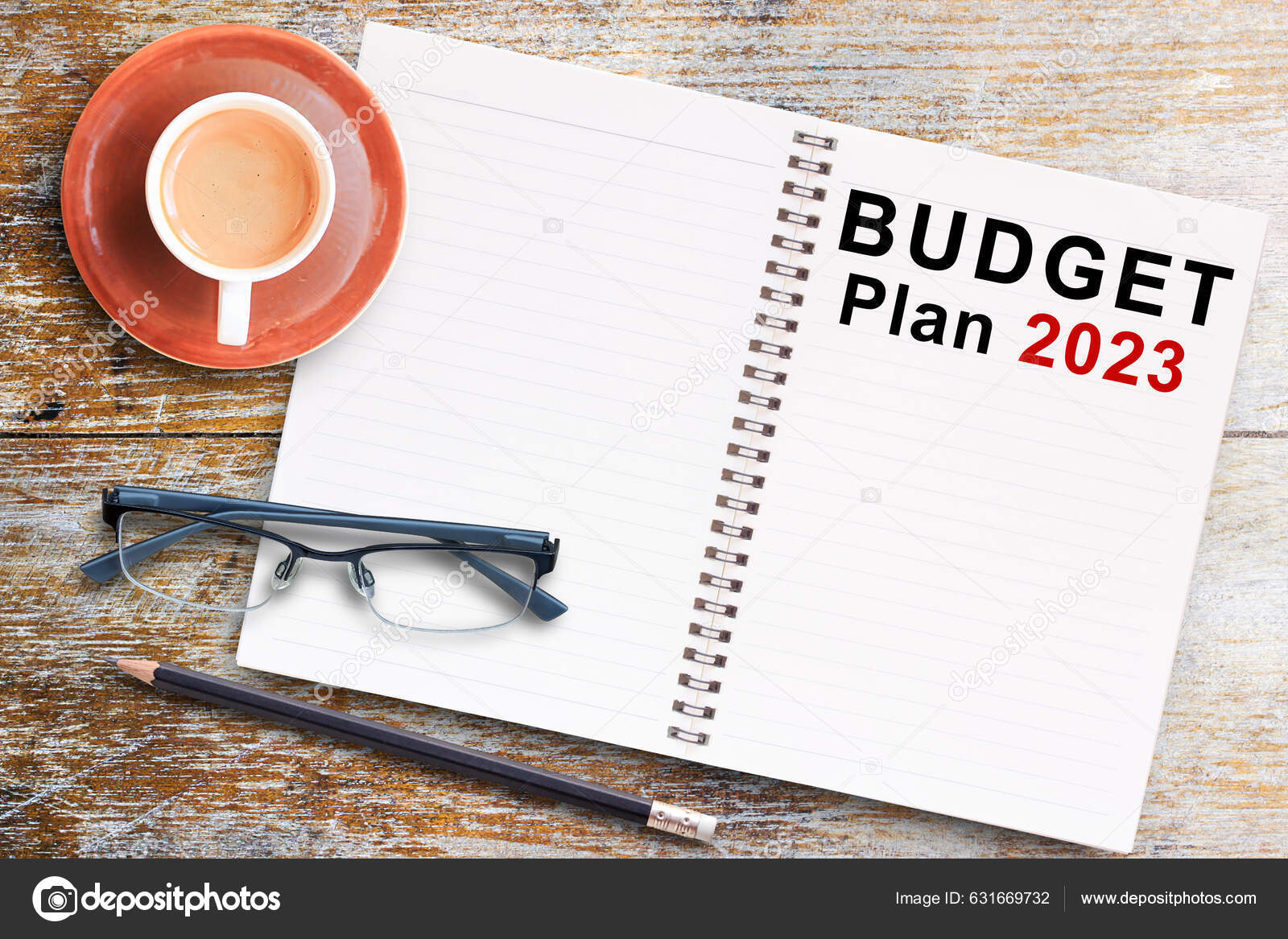 Budget Plan 2023 Text Notebook Office Desk Workplace Background ...