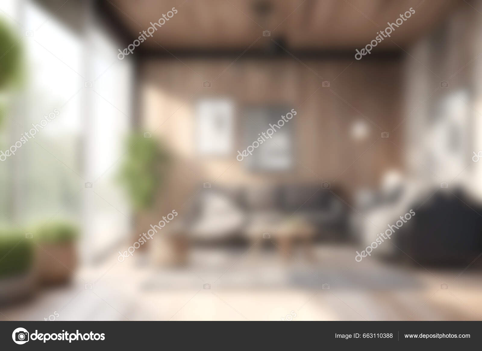 Blur Image Living Room Furniture Home Sunlight Background Usage Blur
