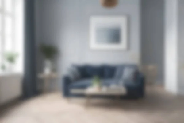 stock image Blur image of living room with furniture at home with sunlight for background usage. blur interior concept.