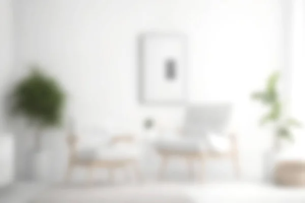 stock image Blur image of living room with furniture at home with sunlight for background usage. blur interior concept.