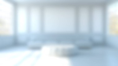 Blur modern home, living room interior background, Blurred background for use, empty open space for design, panoramic windows and beautiful light. clipart