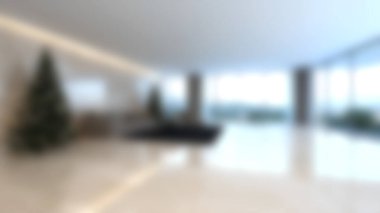 Blur modern home, living room interior background, Blurred background for use, empty open space for design, panoramic windows and beautiful light. clipart