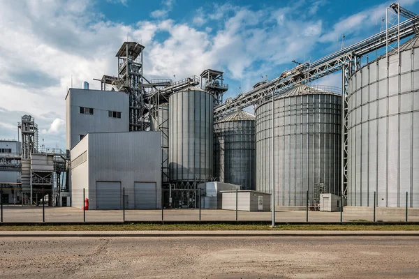 Silos for storage of vegetable oils and other liquid products. Industrial agricultural theme