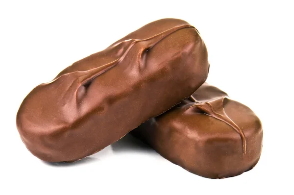 Dois Barra Chocolate Doce Fundo Branco — Fotografia de Stock