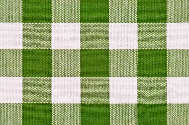 Bir doku olarak yeşil ve beyaz kare masa örtüleri