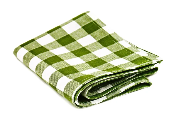Serviette Tissu Vert Sur Fond Blanc — Photo