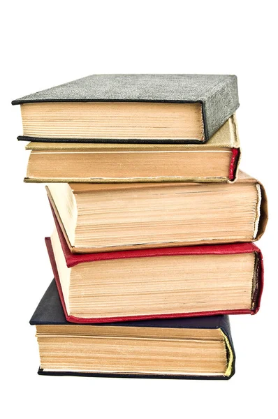 Stapel Von Büchern Isoliert Auf Weißem Hintergrund — Stockfoto