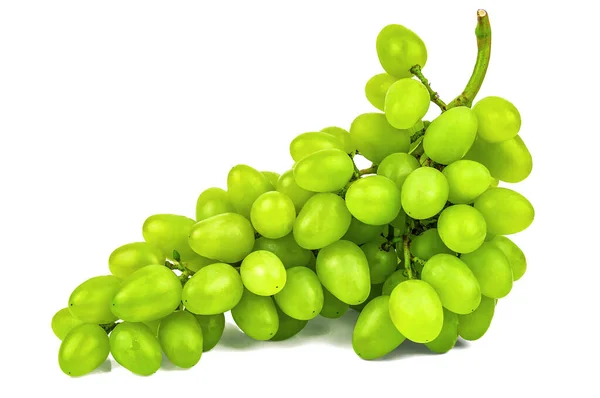 Perfecte Rijpe Organische Witte Druivenbos Geïsoleerd Witte Achtergrond — Stockfoto