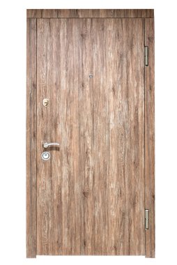 Beyaz arka planda izole edilmiş yeni daire kapısı