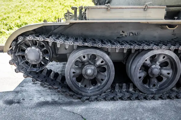 stock image Caterpillar of armored military machine or tank