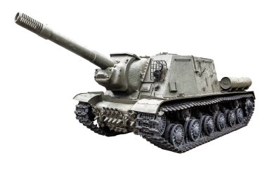 Beyaz arka plan üzerinde izole ISU-152 kendinden tahrikli topçu