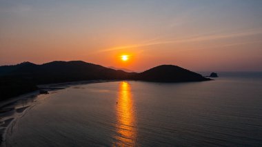 Koh Mak 'ta gün batımı manzarası, Trat Eyaleti, Tayland