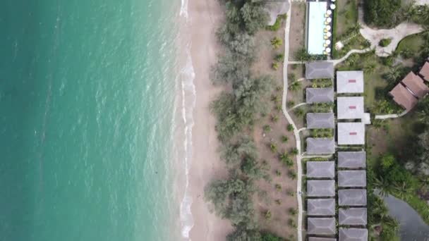 Drone Vista Bela Praia Koh Lanta Província Krabi Tailândia Ásia — Vídeo de Stock