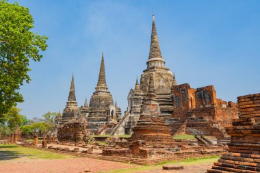 Eski tapınak, Wat Phra Si Santhe Ayutthaya ilinde, Tayland,