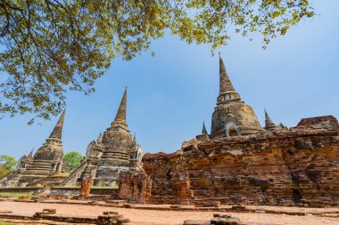 Eski tapınak, Wat Phra Si Santhe Ayutthaya ilinde, Tayland,