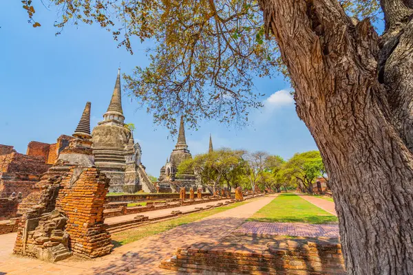 Stara Świątynia Wat Phra Sanphet Prowincji Ayutthaya Tajlandia Zdjęcie Stockowe
