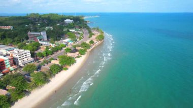 Mae Phim Plajı manzaralı Rayong Eyaleti, Doğu Tayland, Asya