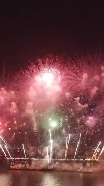 Pattaya Sahili, Chonburi, Tayland 'da havai fişek gösterisi