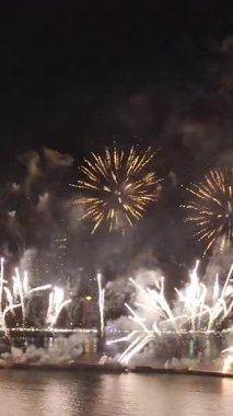 Pattaya Sahili, Chonburi, Tayland 'da havai fişek gösterisi