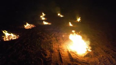 Çiftçiler çiftçilik yapmak için meyve bahçelerindeki ağaçları ateşe veriyorlar..