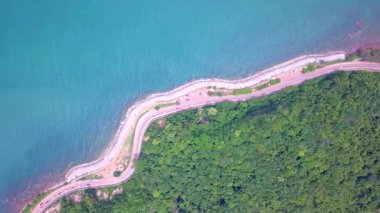 Chanthaburi Eyaleti 'nin güzel kıyı yolu, Tayland Körfezi.