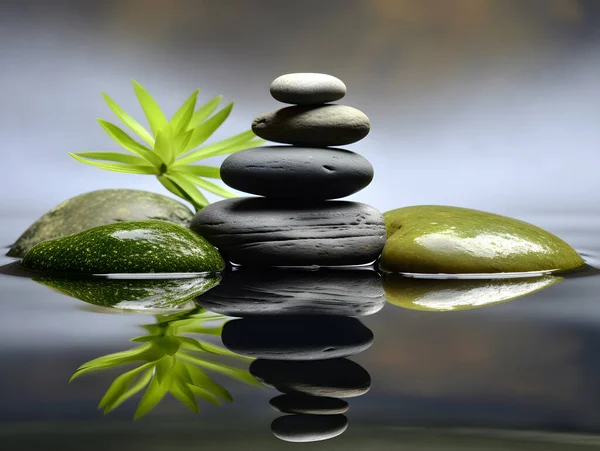 Balance Stone Water Green — Stock Photo, Image