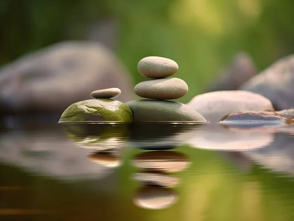 Камень Воде Зеленый — стоковое фото