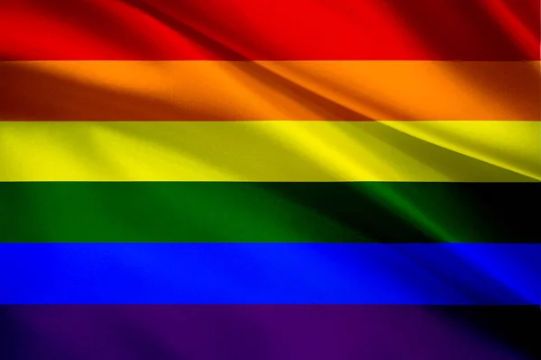 Bandera Del Arco Iris Onda Lgbt Para Mes Del Orgullo —  Fotos de Stock