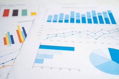 Çizelge ya da grafik kağıdı. Mali, hesap, istatistik ve iş verileri kavramı.