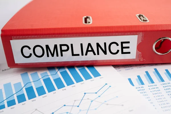 Compliance Binder Data Finance Report Business Graph Analysis Office — 스톡 사진
