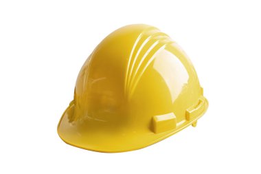 Safety first hard helmet hat isolated on white background with clipping path.