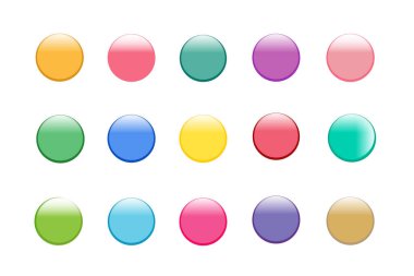 Set of colorful round button, Icon Vector illustration.