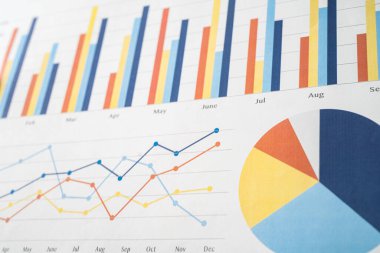 Çizelge ya da grafik. Mali, hesap, istatistik ve iş verileri kavramı.