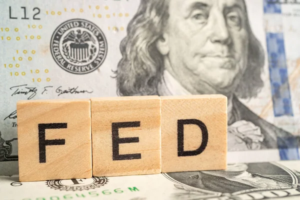 Fed Ομοσπονδιακό Αποθεματικό Σύστημα Κεντρικό Τραπεζικό Σύστημα Των Ηνωμένων Πολιτειών — Φωτογραφία Αρχείου