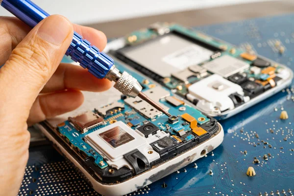 Reparatur Und Upgrade Von Mobiltelefonen Elektronik Computer Hardware Und Technologie — Stockfoto