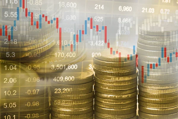 Beursinvestering Trading Financiële Munt Grafiek Grafiek Forex Voor Het Analyseren — Stockfoto