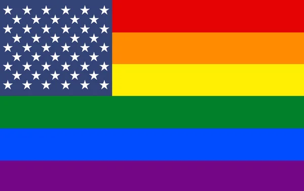 Usa Lgbt Community Social Movement Rainbow Flag Symbol Lesbian Gay — Stock Vector