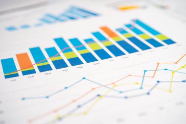 Çizelge ya da grafik. Mali, hesap, istatistik ve iş verileri kavramı.