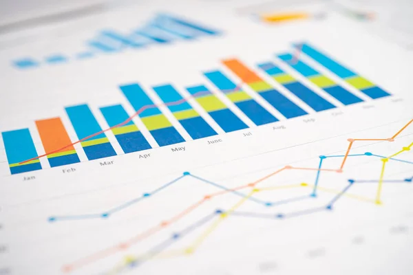 Diagramm Oder Grafikpapier Finanz Konto Statistik Und Geschäftsdatenkonzept — Stockfoto